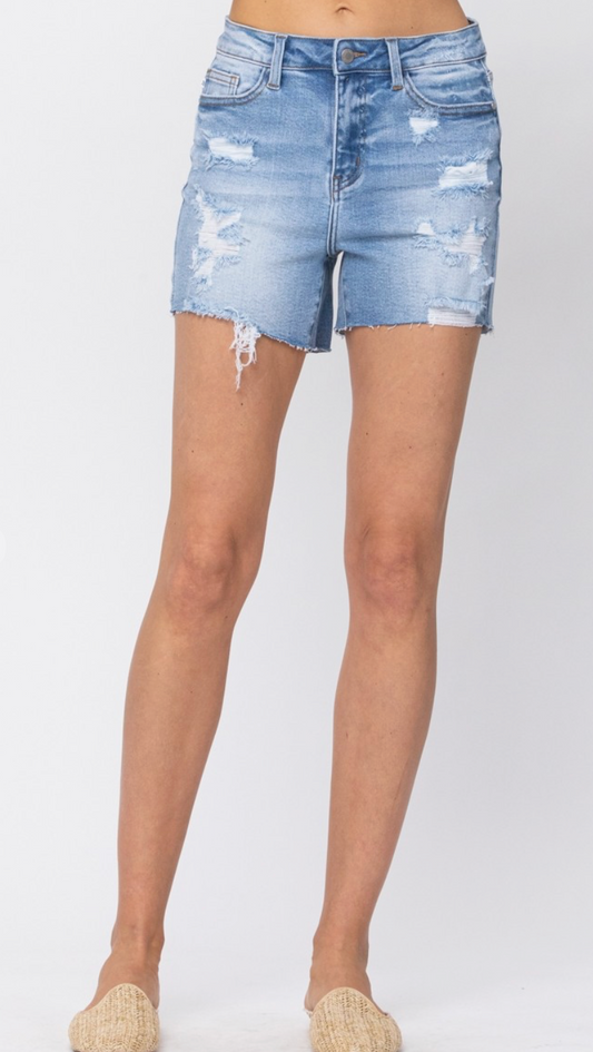Judy Blue Hi Waist Destroyed Shorts
