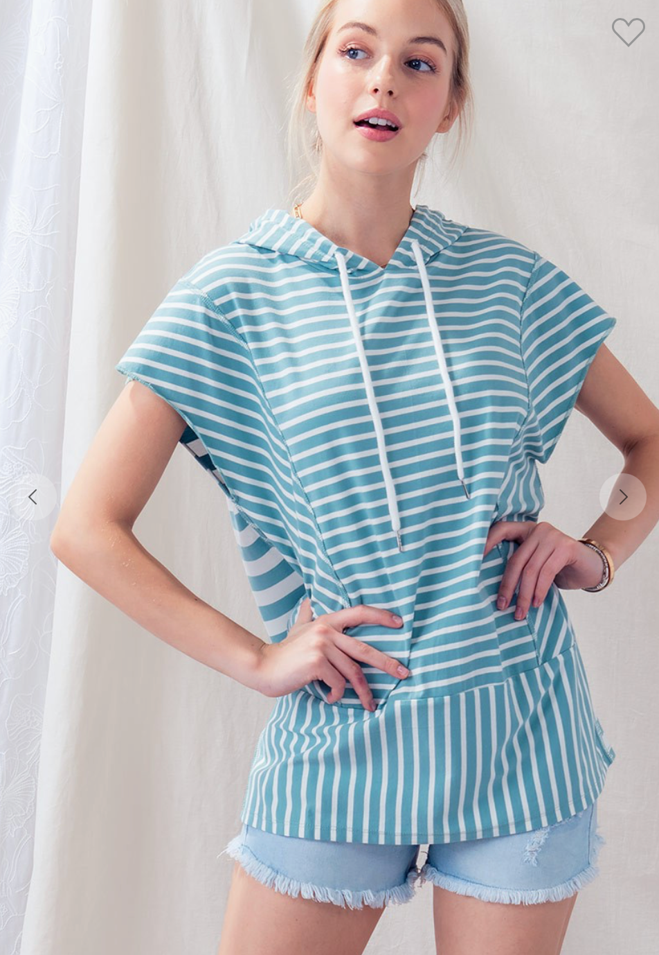 Multi Directional Stripe Hoodie Top