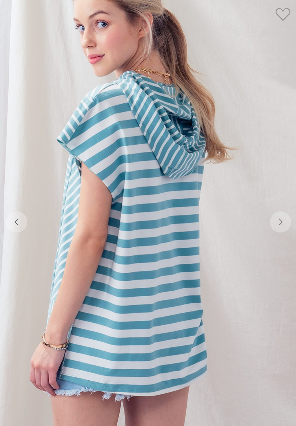 Multi Directional Stripe Hoodie Top