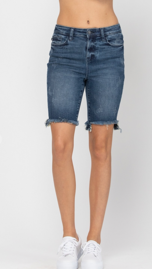 Judy Blue high-rise dark wash Bermuda shorts