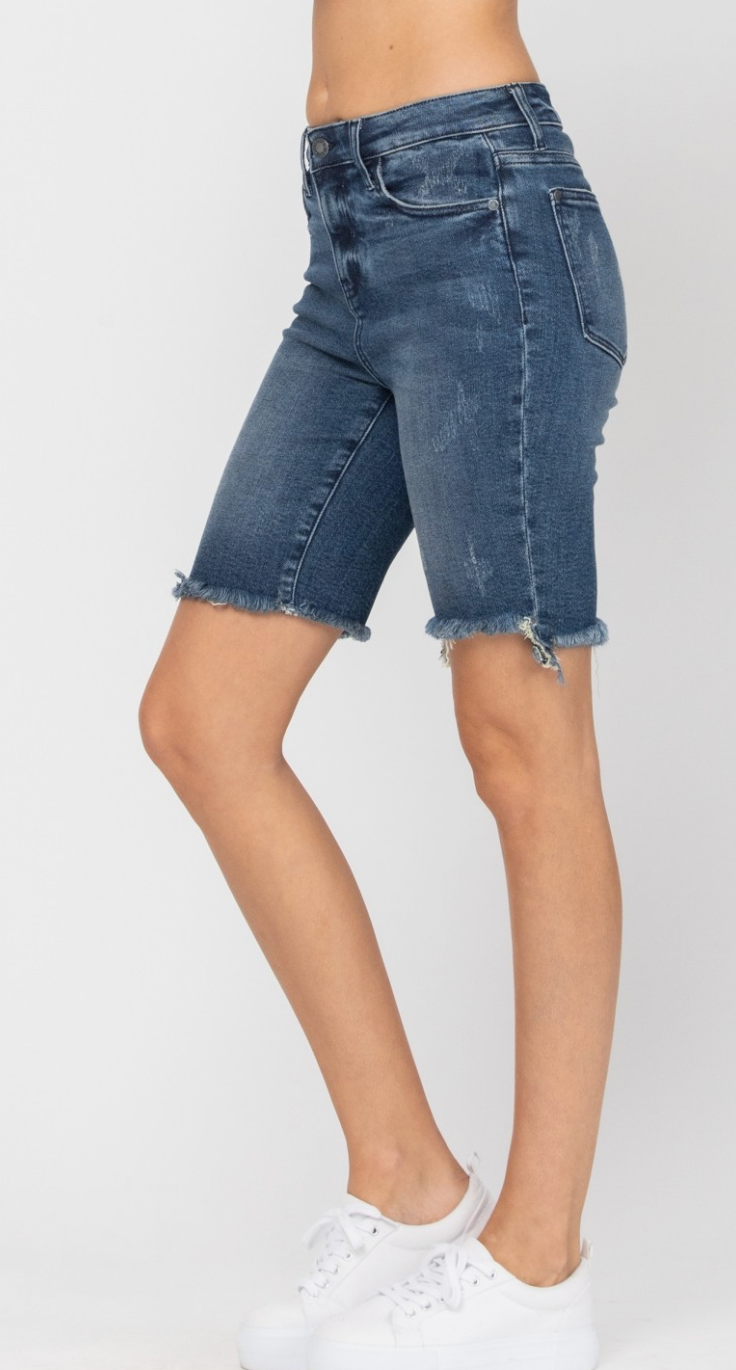 Judy Blue high-rise dark wash Bermuda shorts