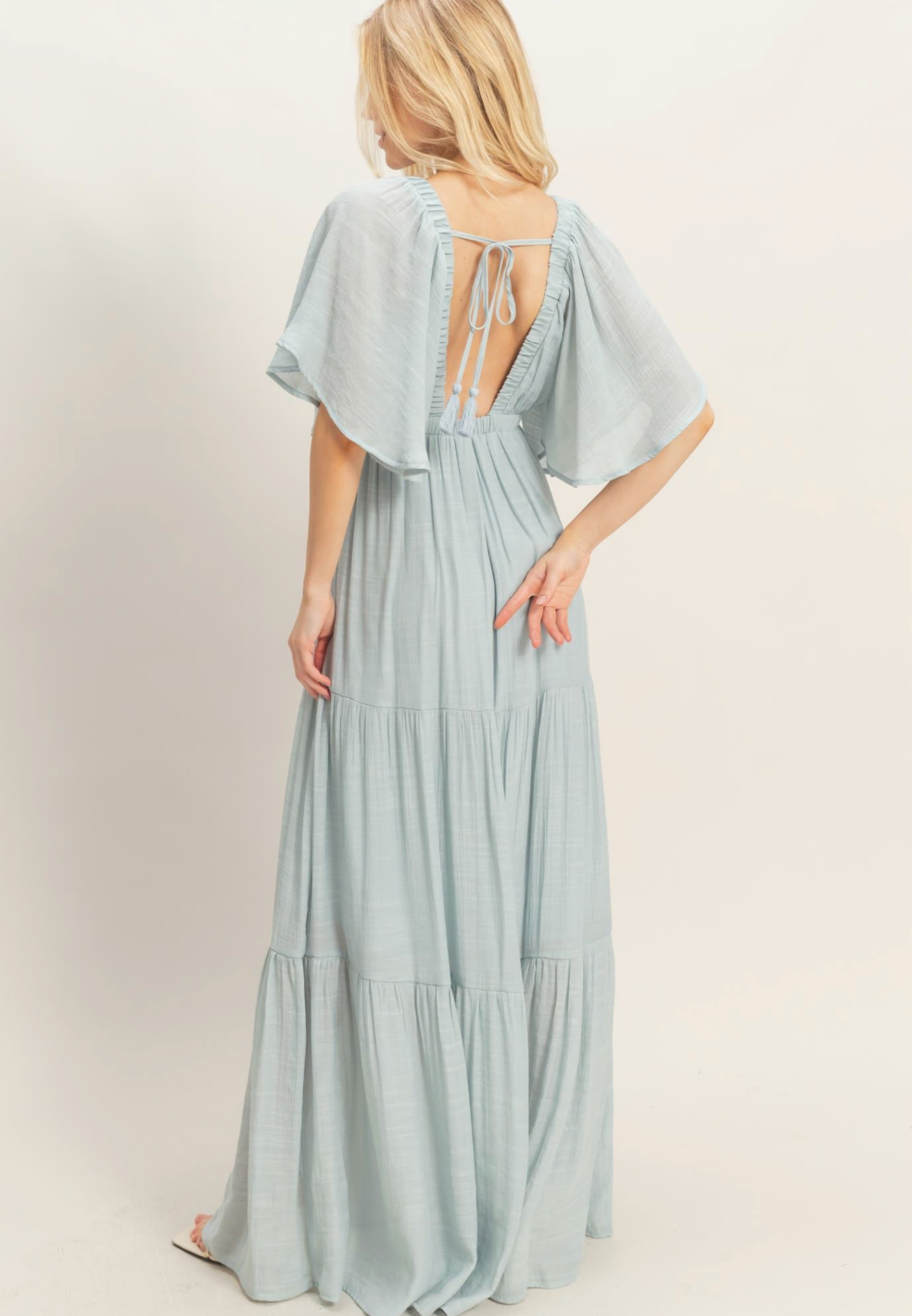Flutter Sleeve Maxi Dress