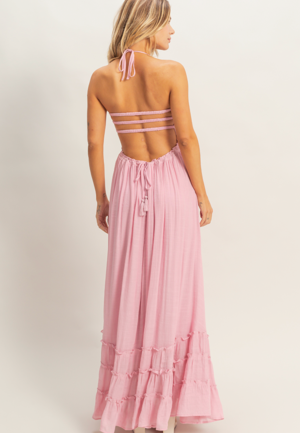 Smocked Halter Maxi Dress