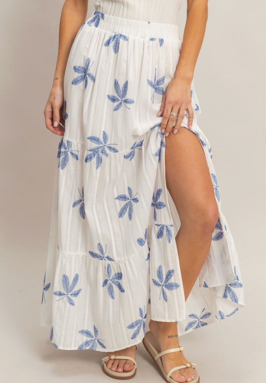 Tiered Skirt With Side Slit