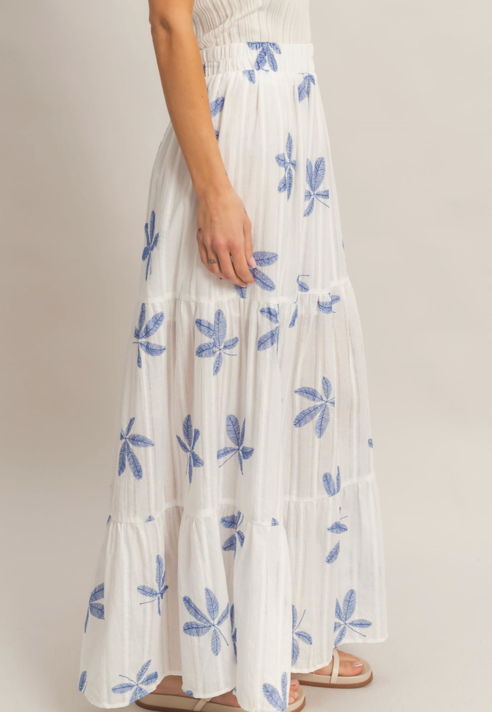 Tiered Skirt With Side Slit