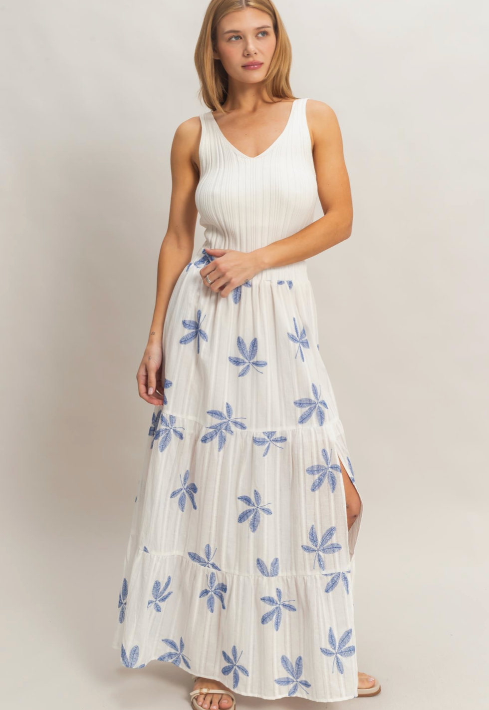 Tiered Skirt With Side Slit