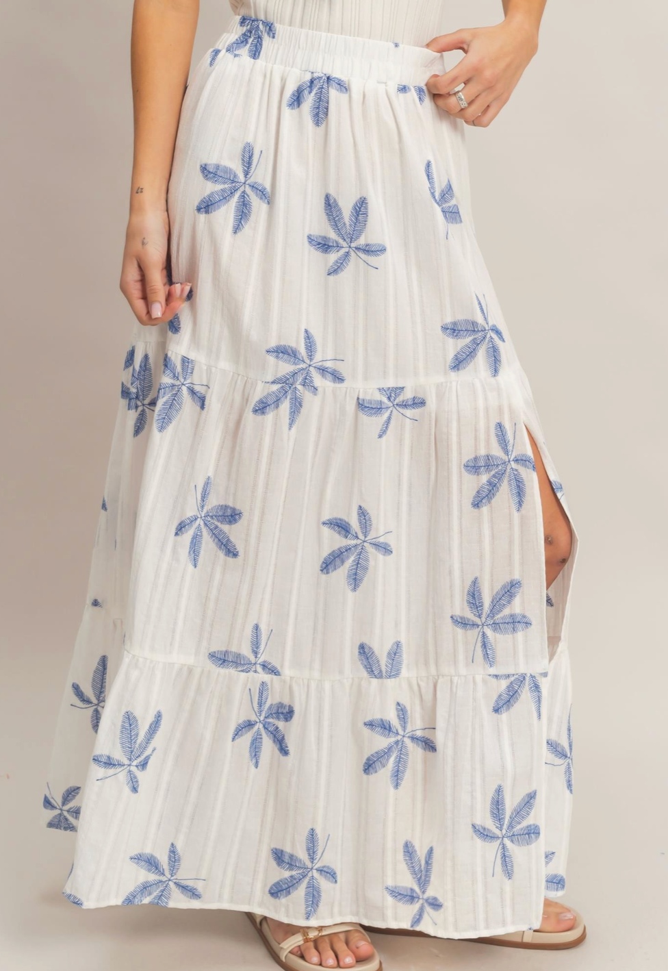 Tiered Skirt With Side Slit