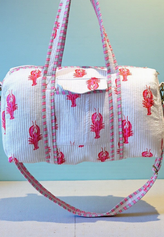 Coastal Catch Lobster Print Duffel Bag