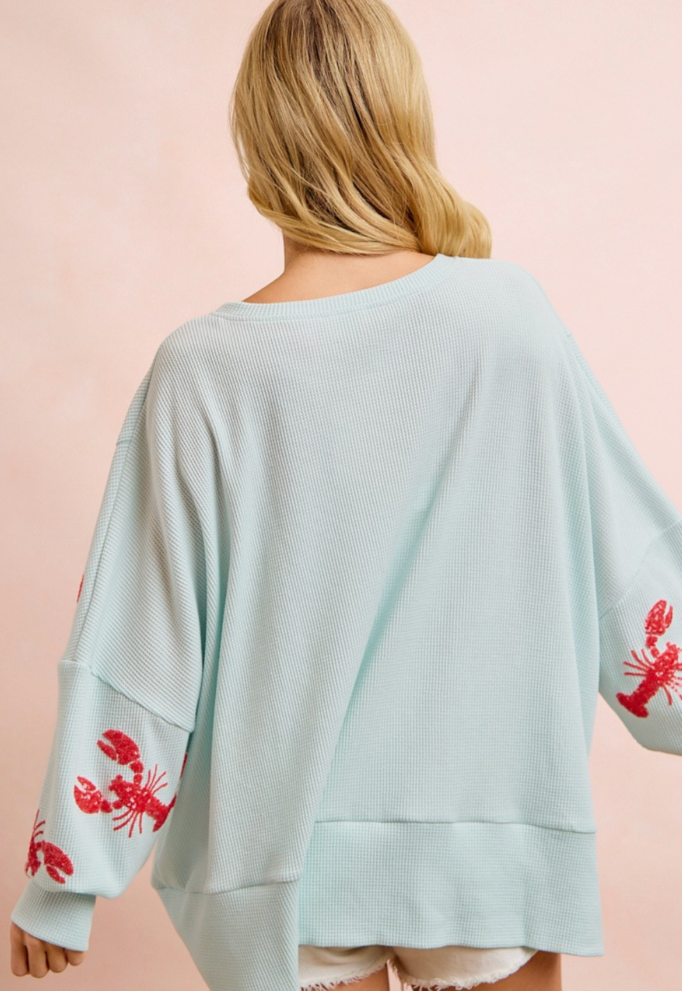 Serquin Lobsters Patched Knit Sleeve T