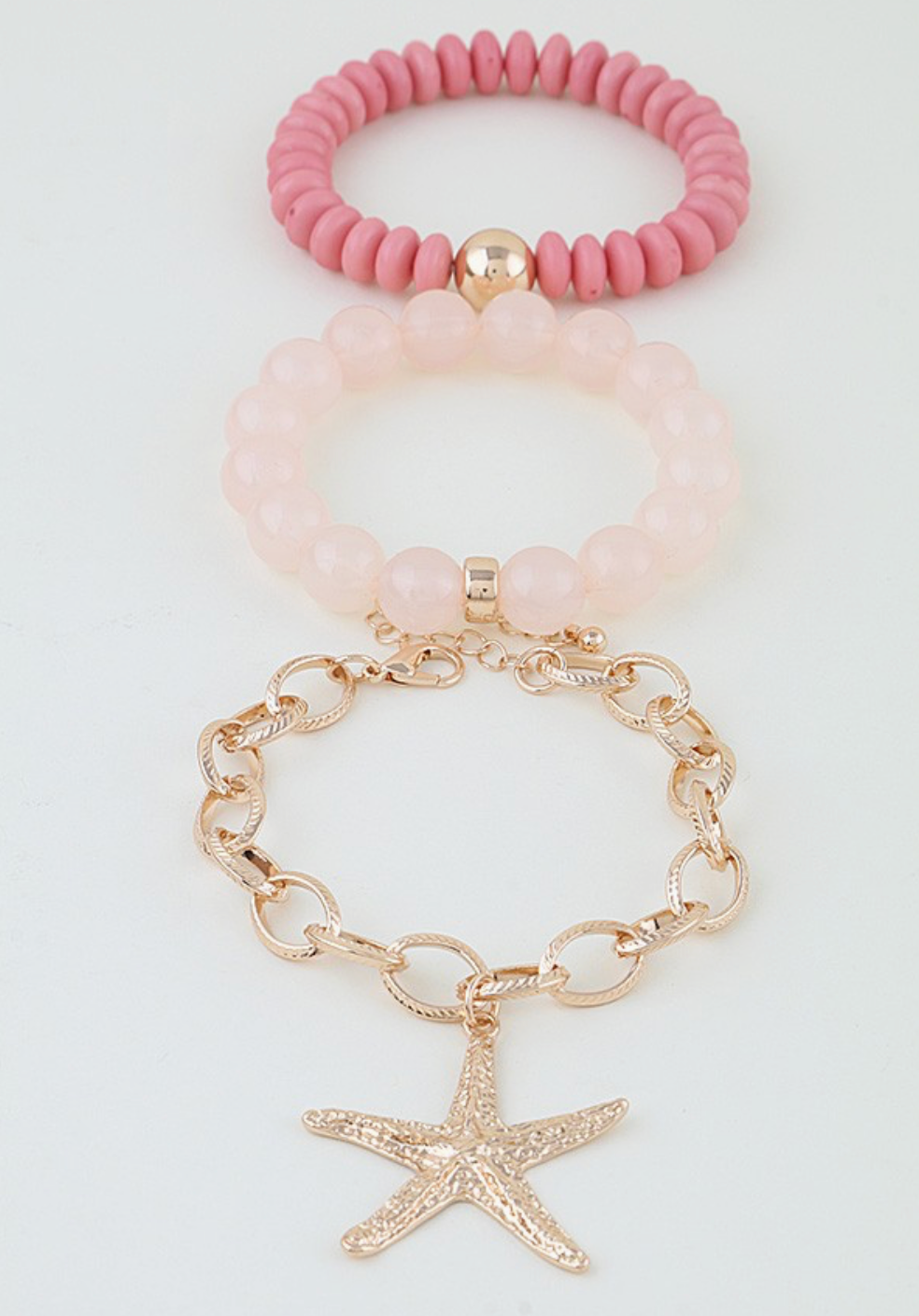 Hammered Starfish Chain Beaded Bracelets Hammered Starfish Chain Beaded Bracelets
