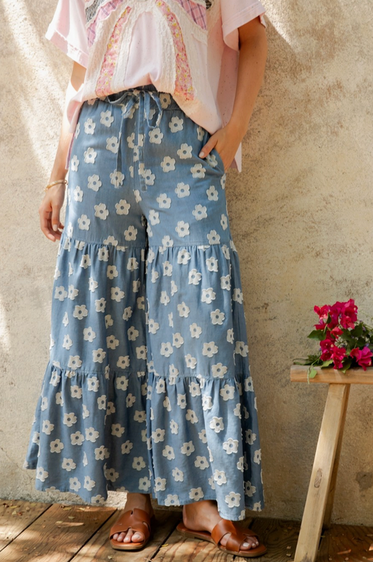 Daisy Meadow Tiered Wide-leg Pant