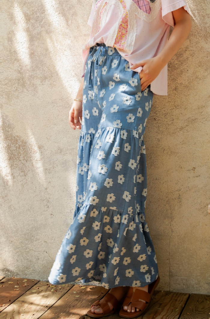 Daisy Meadow Tiered Wide-leg Pant