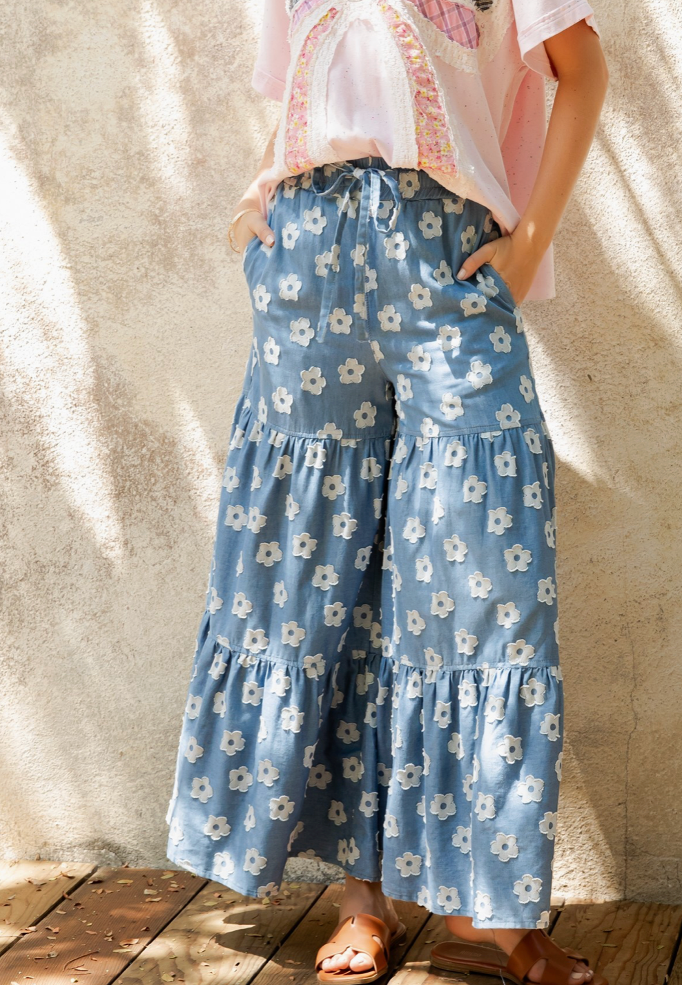 Daisy Meadow Tiered Wide-leg Pant