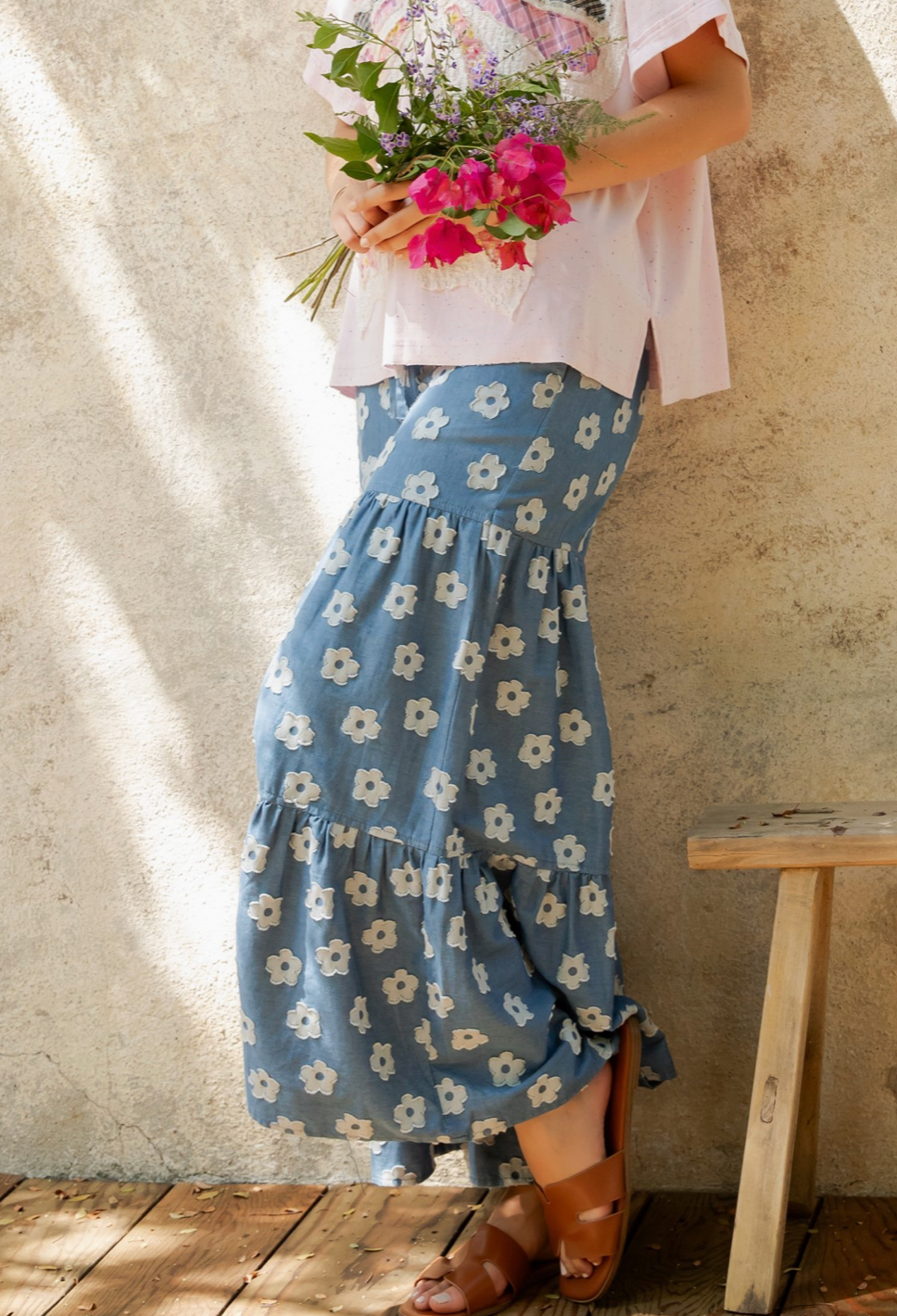 Daisy Meadow Tiered Wide-leg Pant