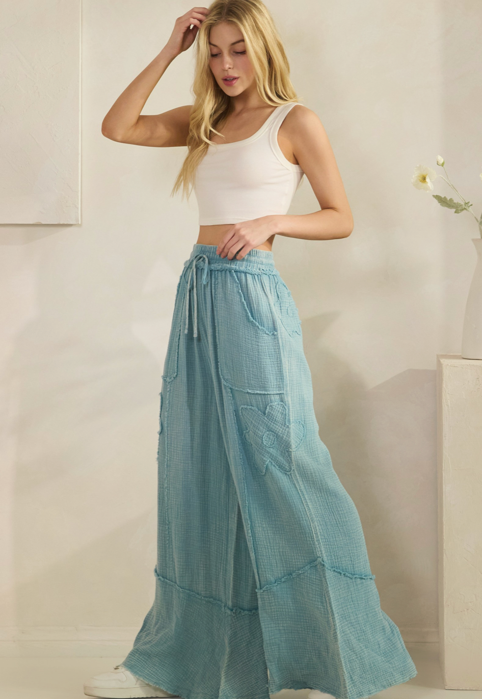 Sunset Bloom Gauze Pants