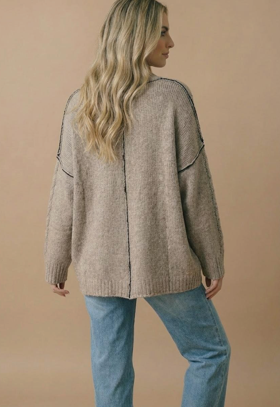 Cable Knit Oversize Pullover Sweater Knit Top