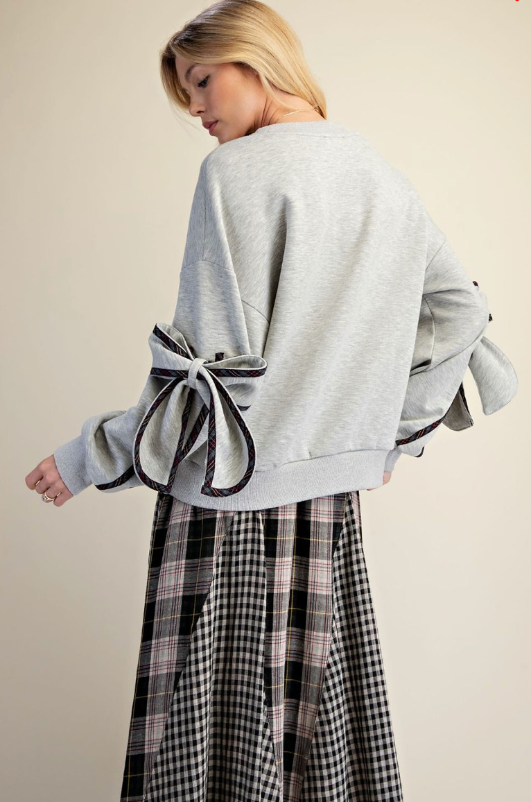 BOW ON SLVS SCUBA KNIT PULLOVER