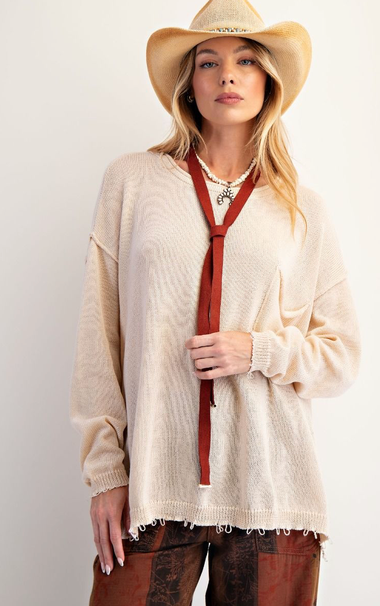 LONG SLEEVE KNITTED SWEATER