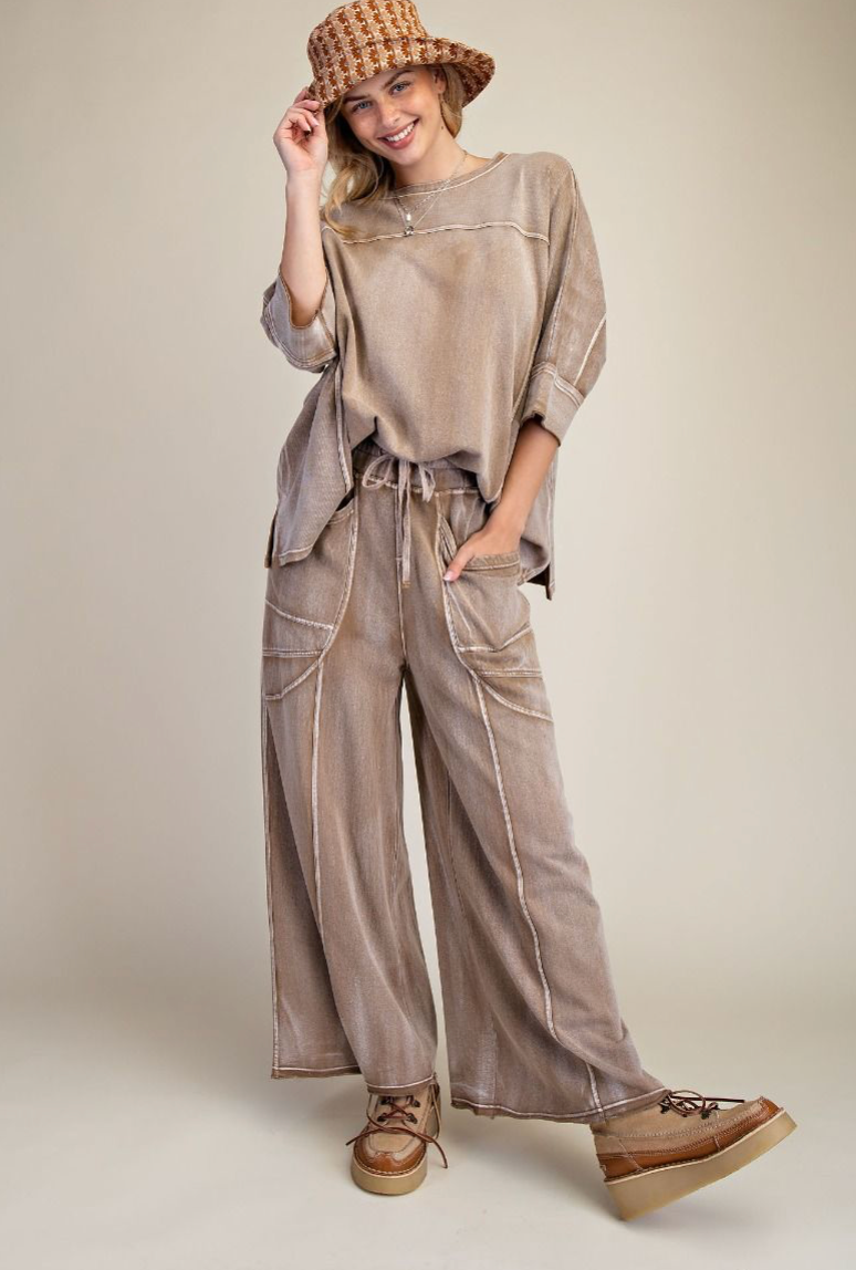 MONKEY WASHED TERRY KNIT TOP
