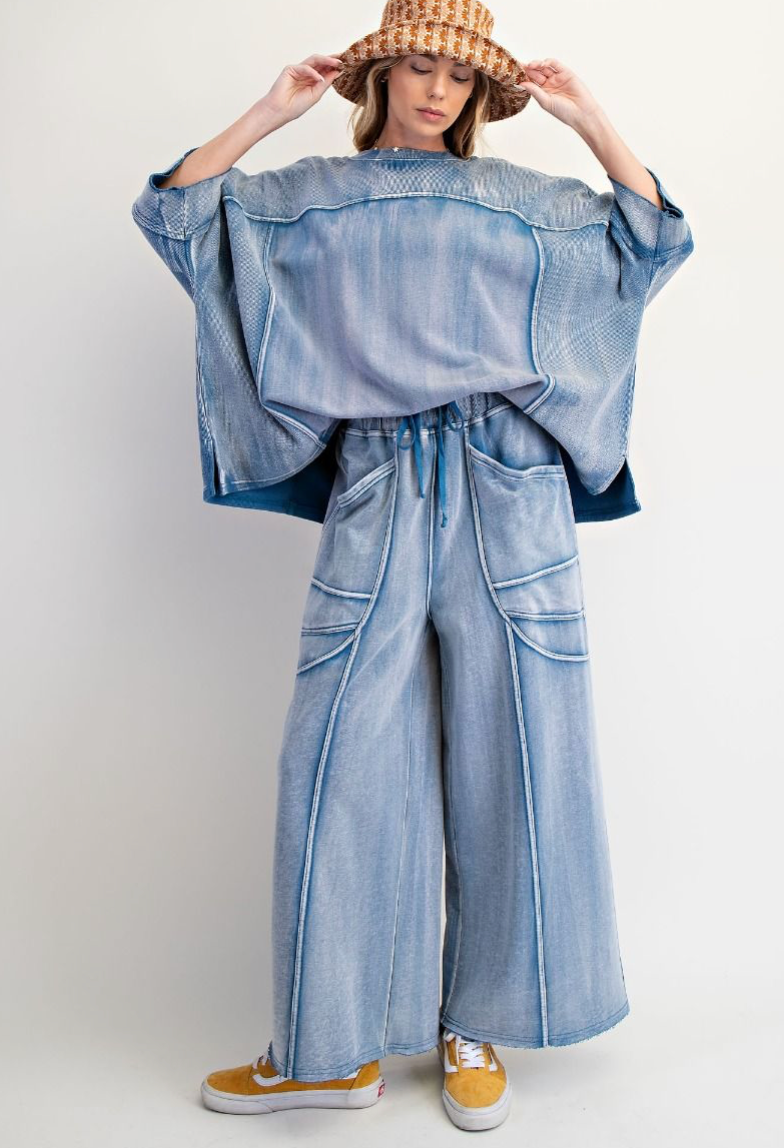 MONKEY WASHED TERRY KNIT TOP