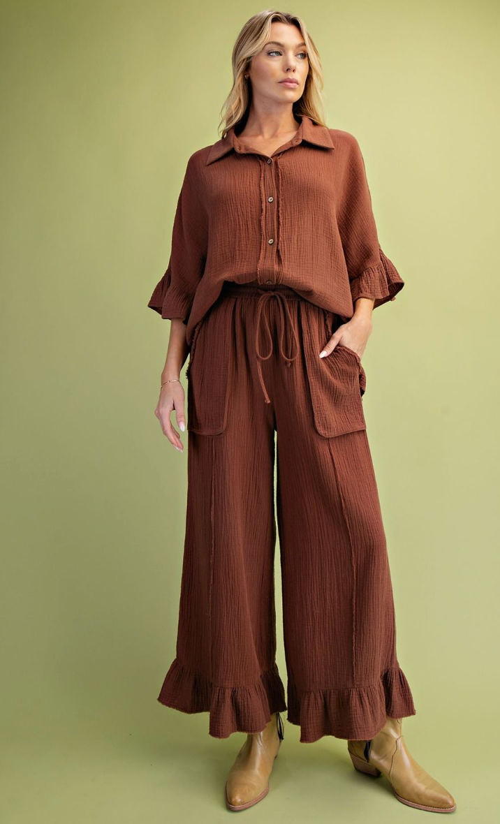 COTTON GAUZE PANTS