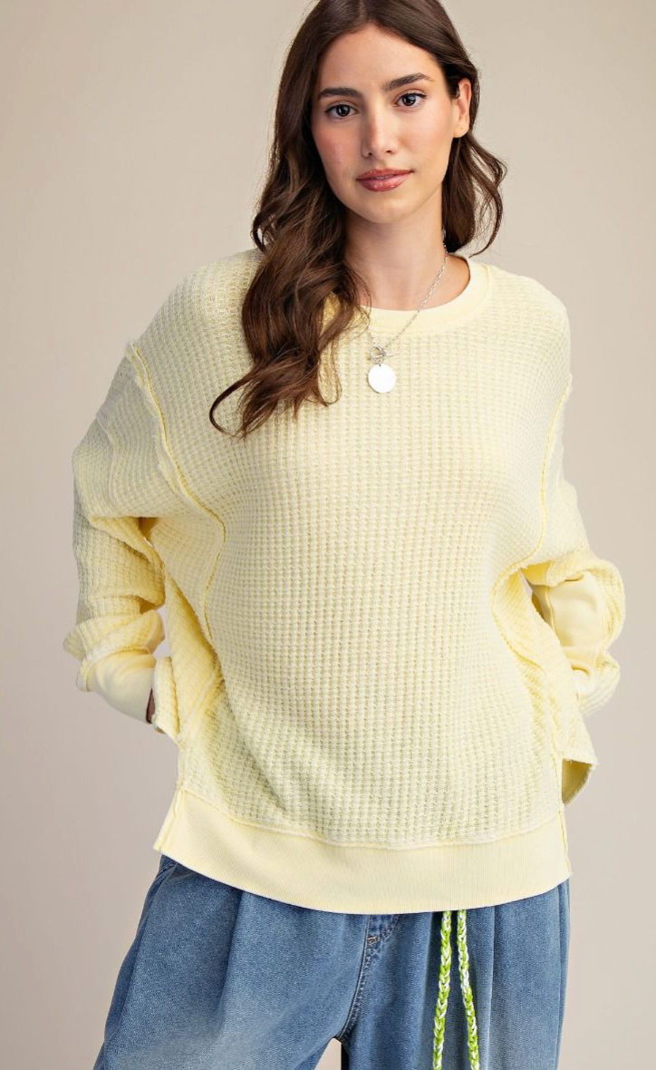 MINERAL WASHED THERMAL PULLOVER