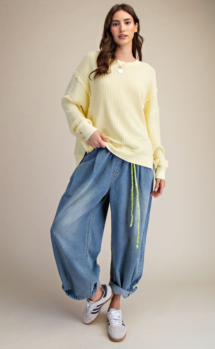 MINERAL WASHED THERMAL PULLOVER