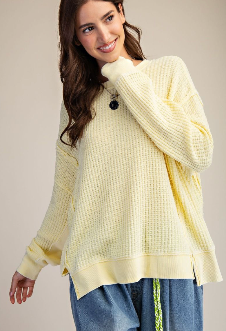MINERAL WASHED THERMAL PULLOVER