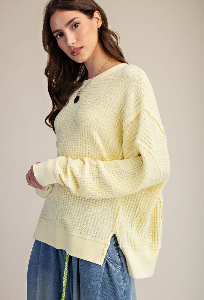 MINERAL WASHED THERMAL PULLOVER