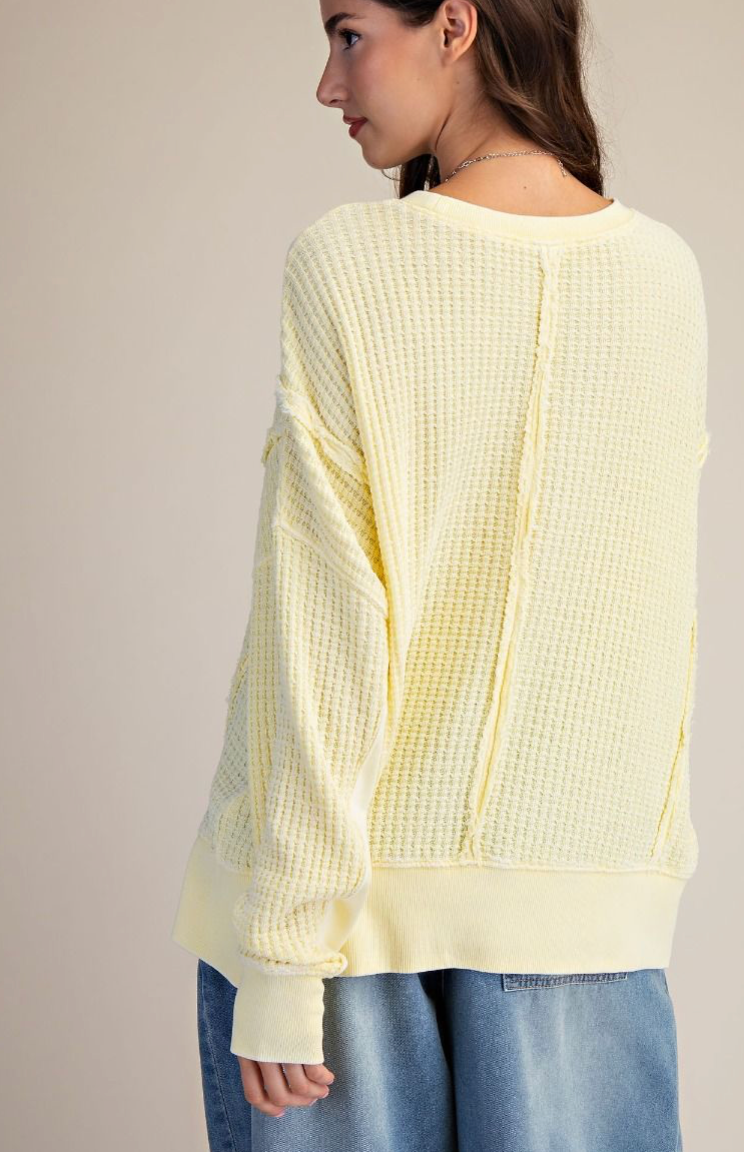 MINERAL WASHED THERMAL PULLOVER