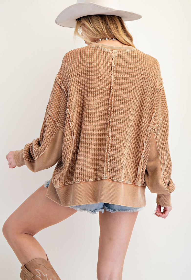 MINERAL WASHED THERMAL PULLOVER