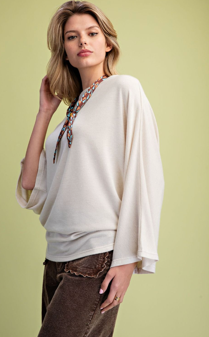 DOLMAN SLVS BRUSHED HACCI TOP