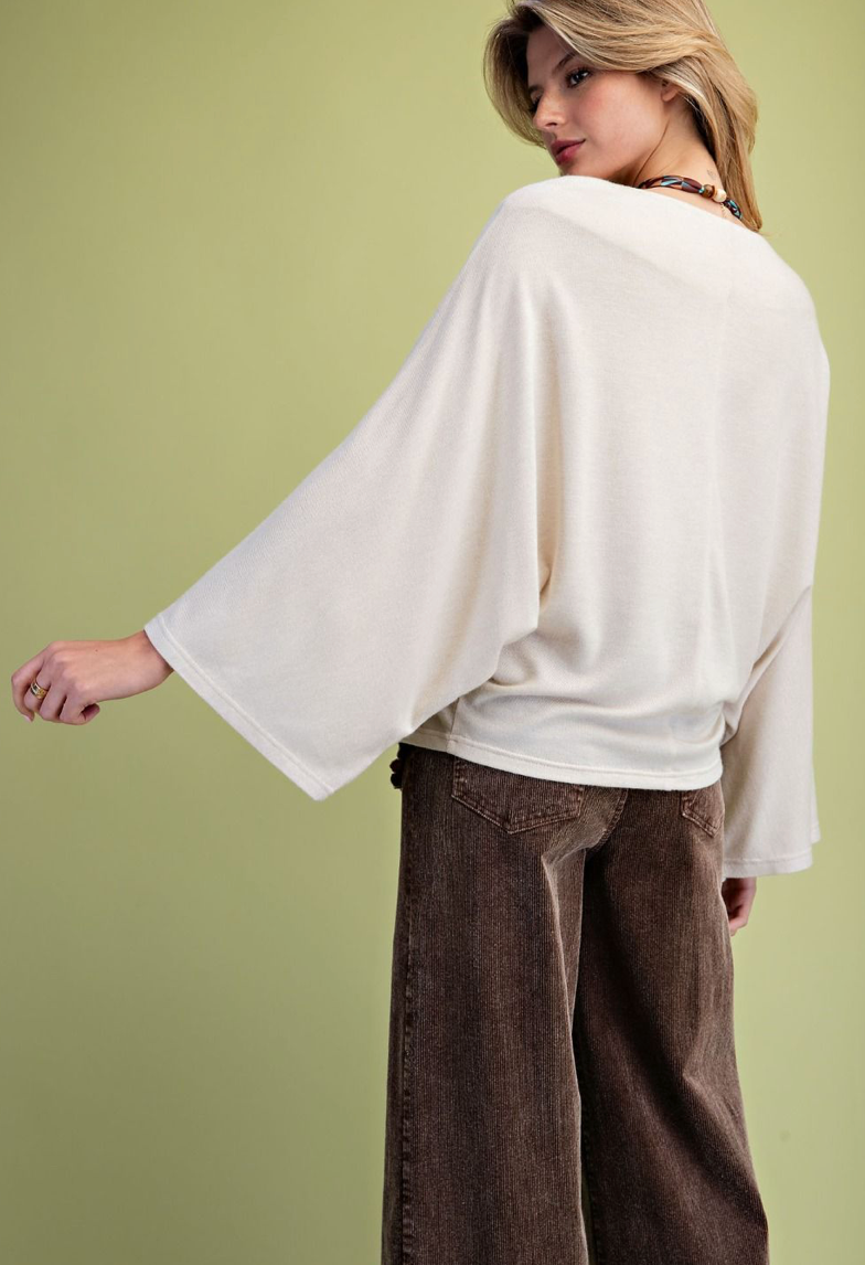 DOLMAN SLVS BRUSHED HACCI TOP