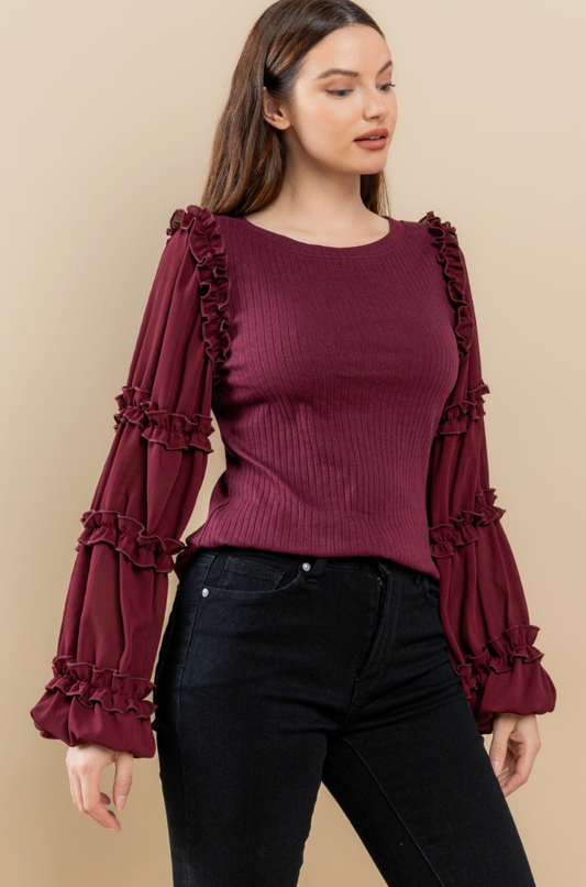 The Bordeaux Romance Top
