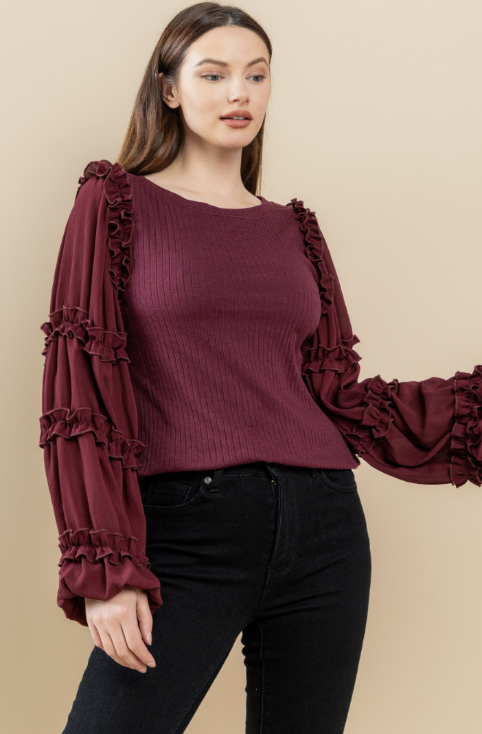 The Bordeaux Romance Top