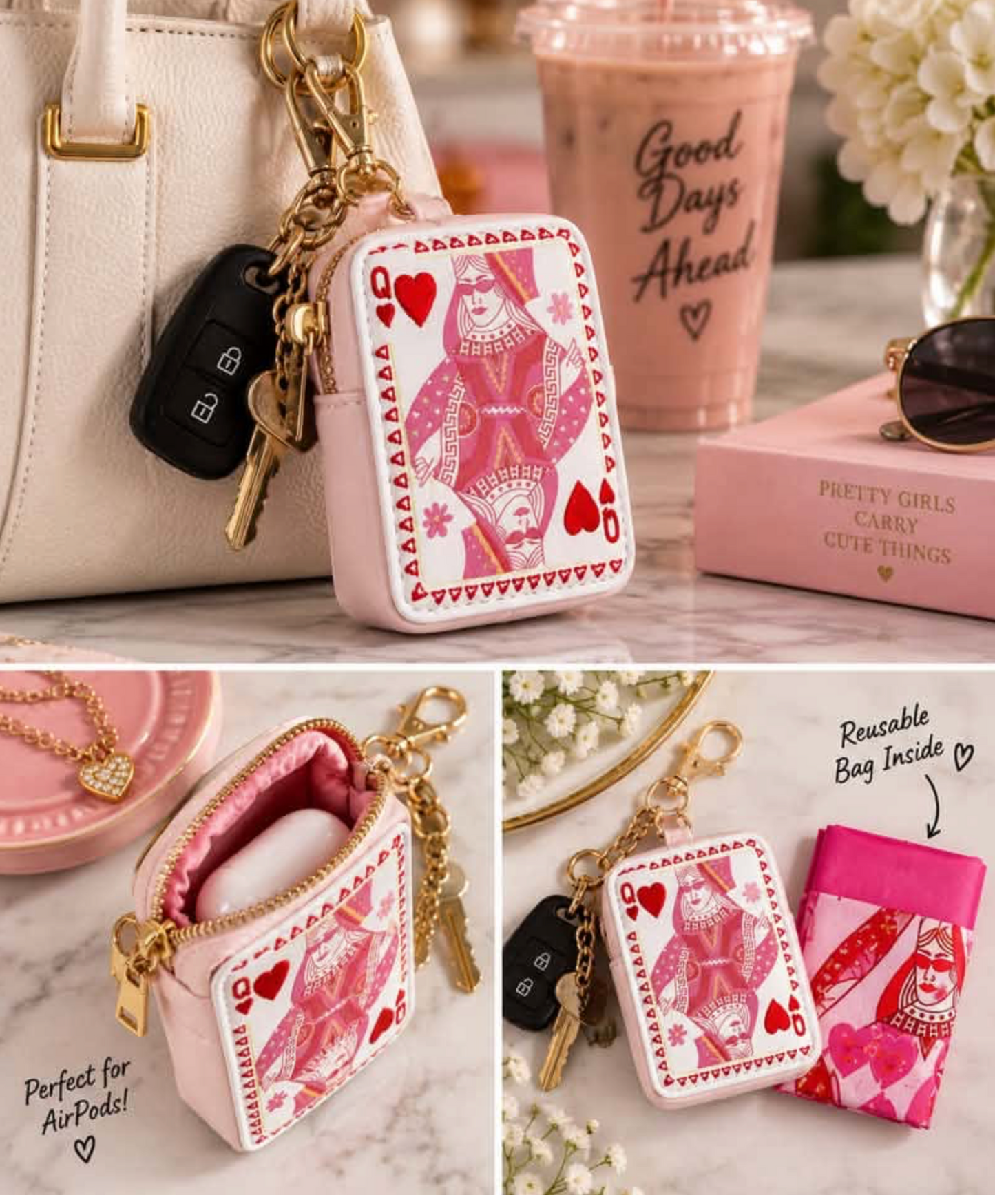 Queen of Hearts Key Chain & Bag
