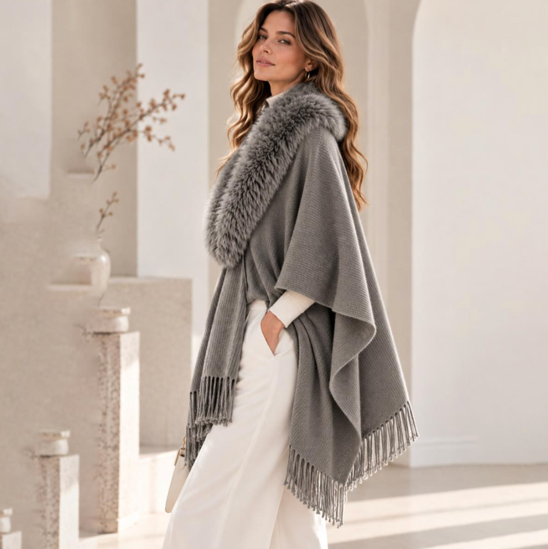 The Aspen House Fur-Trimmed Wrap