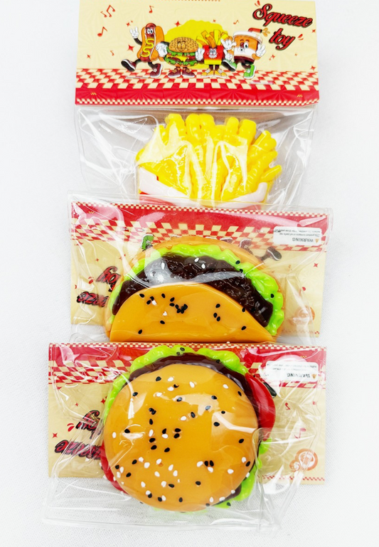Hamburger And Fast Food Pinch Squishy Toy