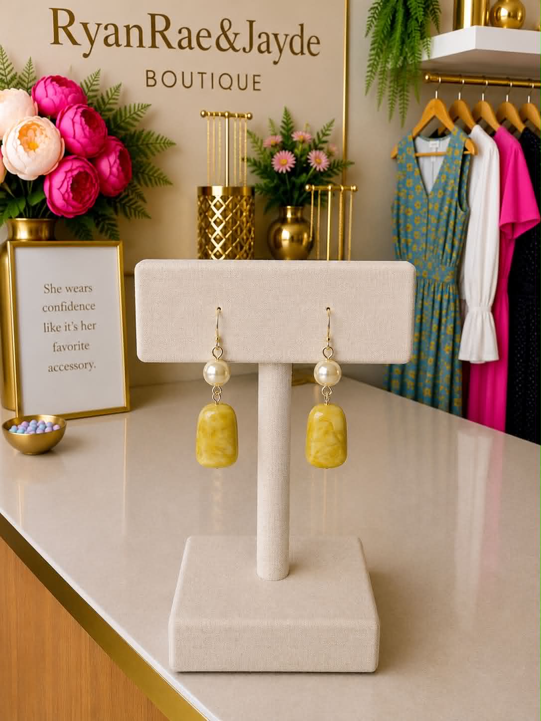 Sage & Gold Earrings