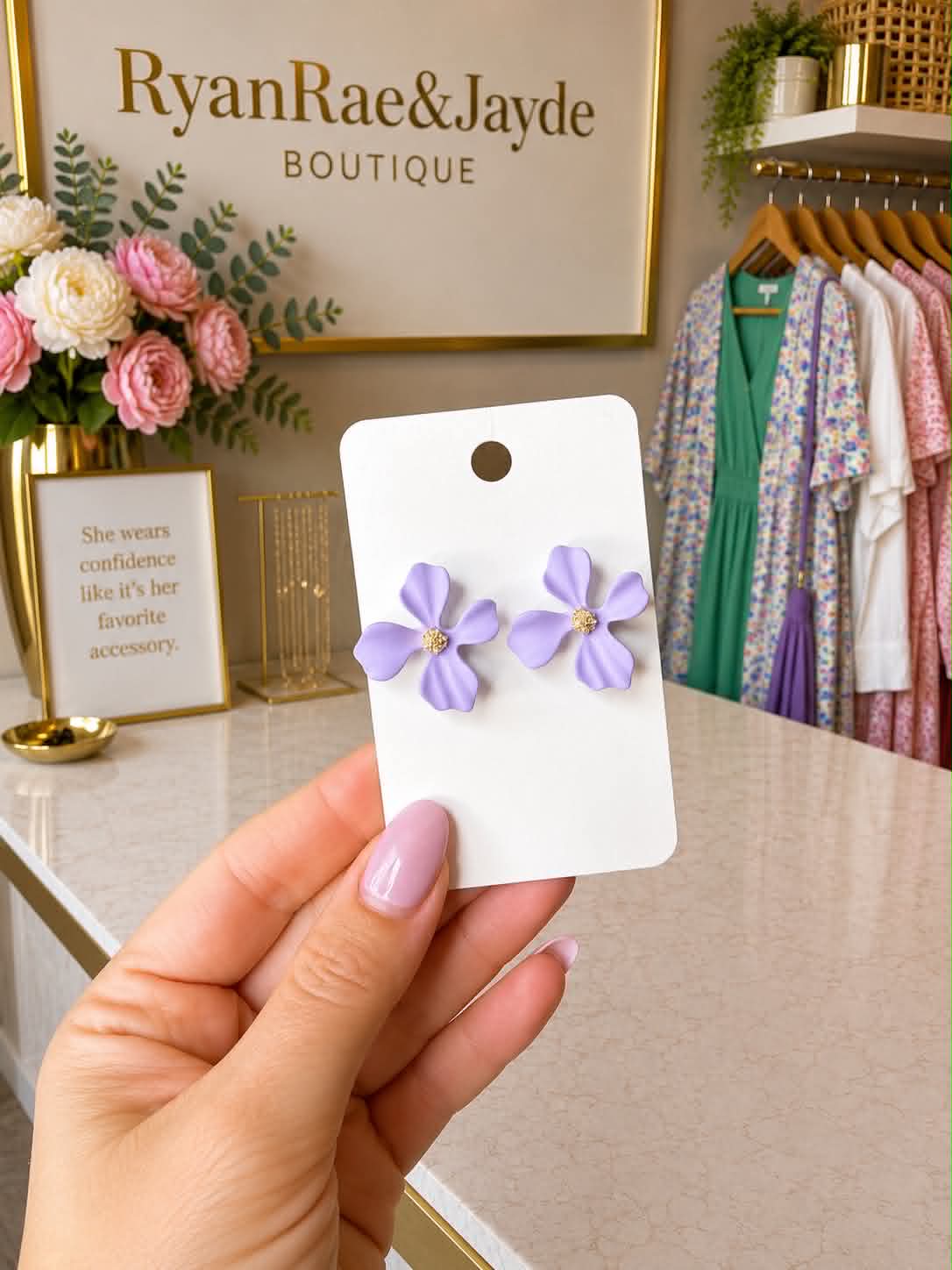 Lilac Love Studs