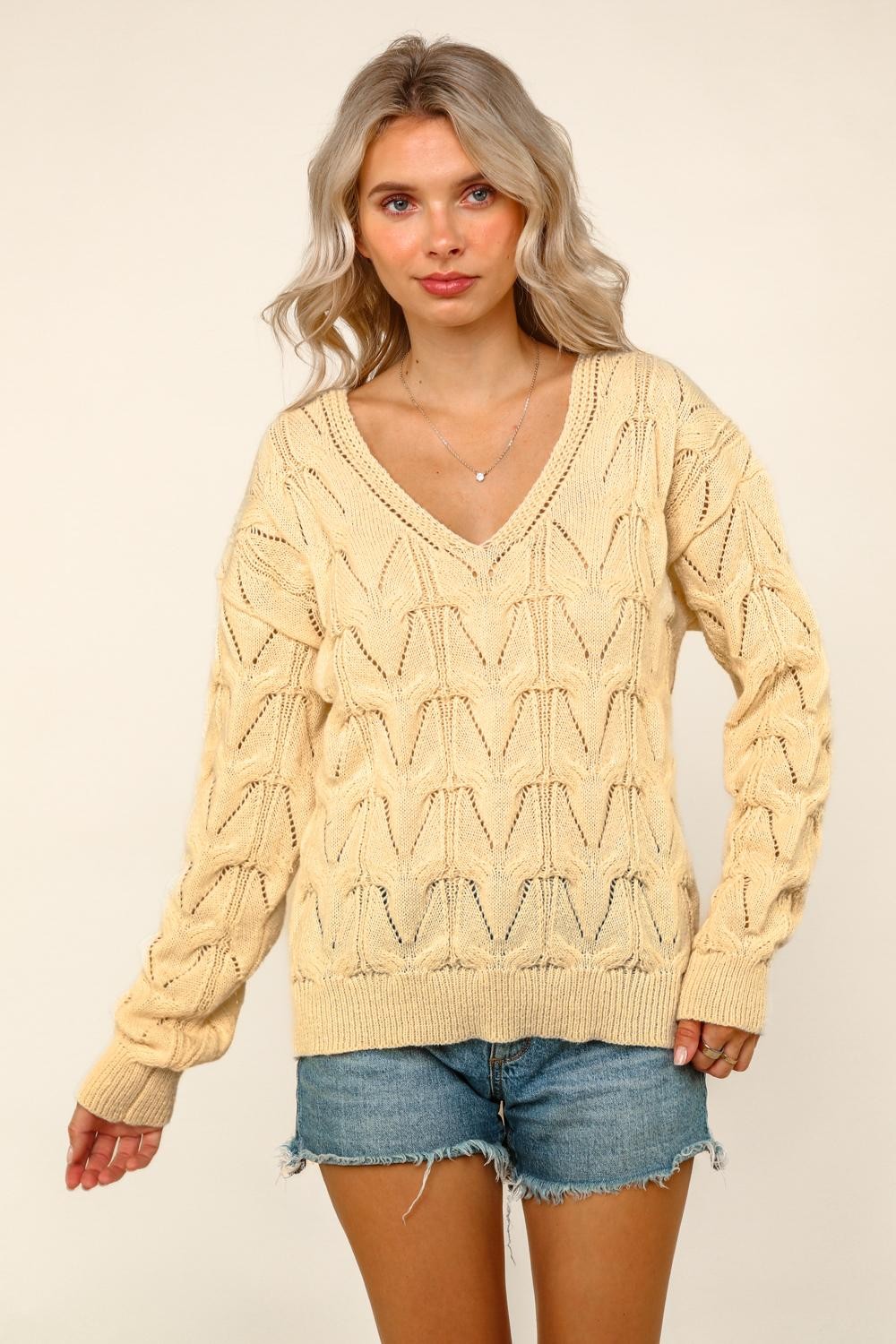 Patterned Sweater Knit Top