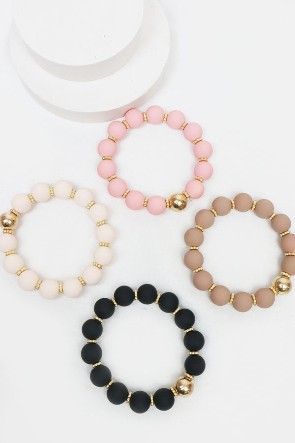 Matte Color Beaded Bracelet