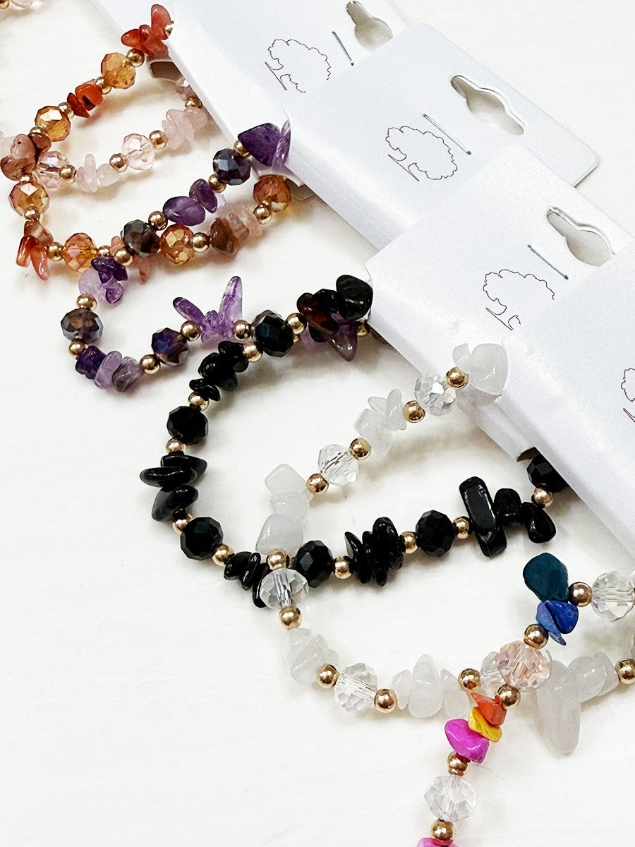 Variety Tone Irregular Stone Stretch Bracelets