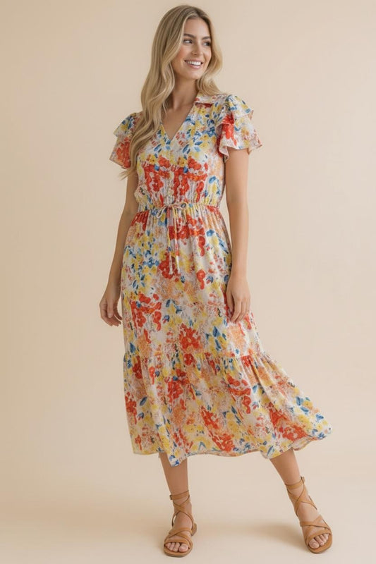 Floral Print Woven Maxi Dress