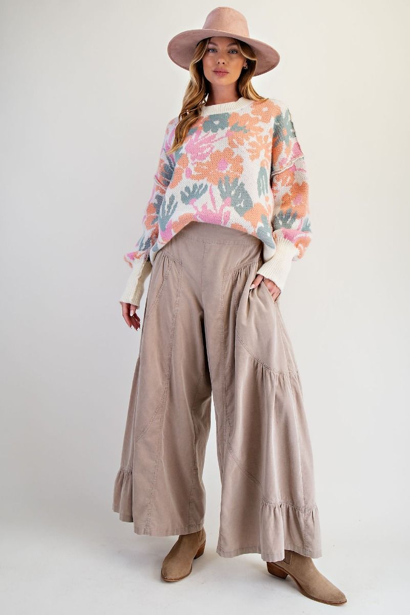 WASHED BABY CORDUROY PALAZZO PANTS
