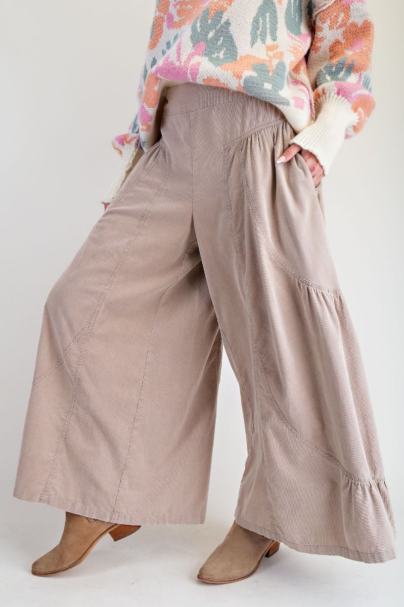 WASHED BABY CORDUROY PALAZZO PANTS
