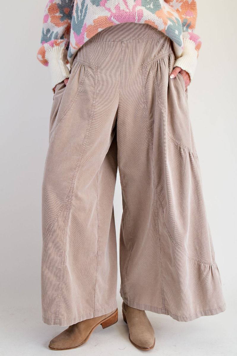 WASHED BABY CORDUROY PALAZZO PANTS