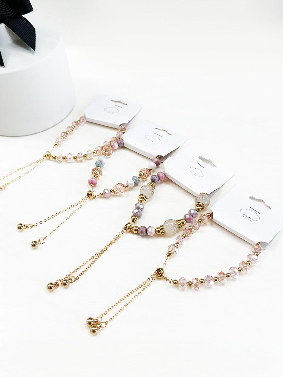 Adjustable Slider Mix Bead Bracelet