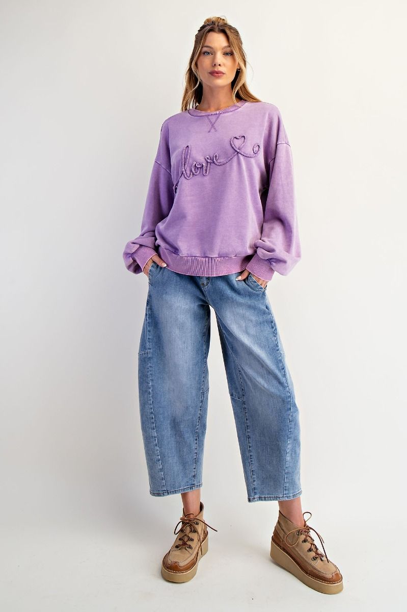 LOVE EMBO MONKEY WASHED TERRY PULLOVER