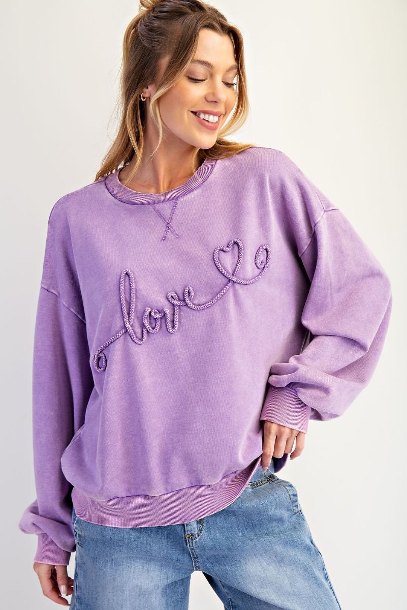 LOVE EMBO MONKEY WASHED TERRY PULLOVER